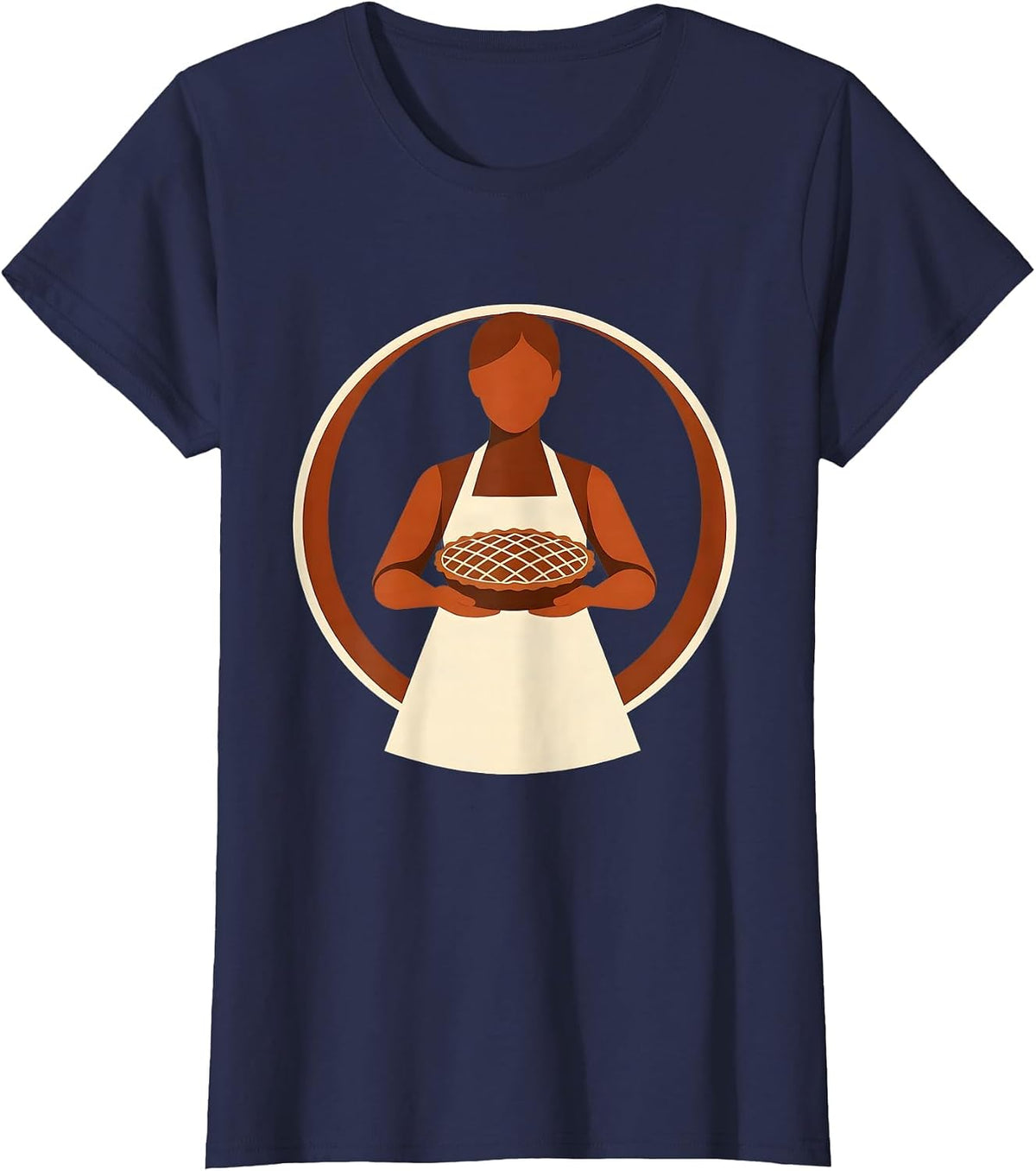Women's Mrs. Baker Pie Illustration Graphic Tee T-Shirt - Navy Blue