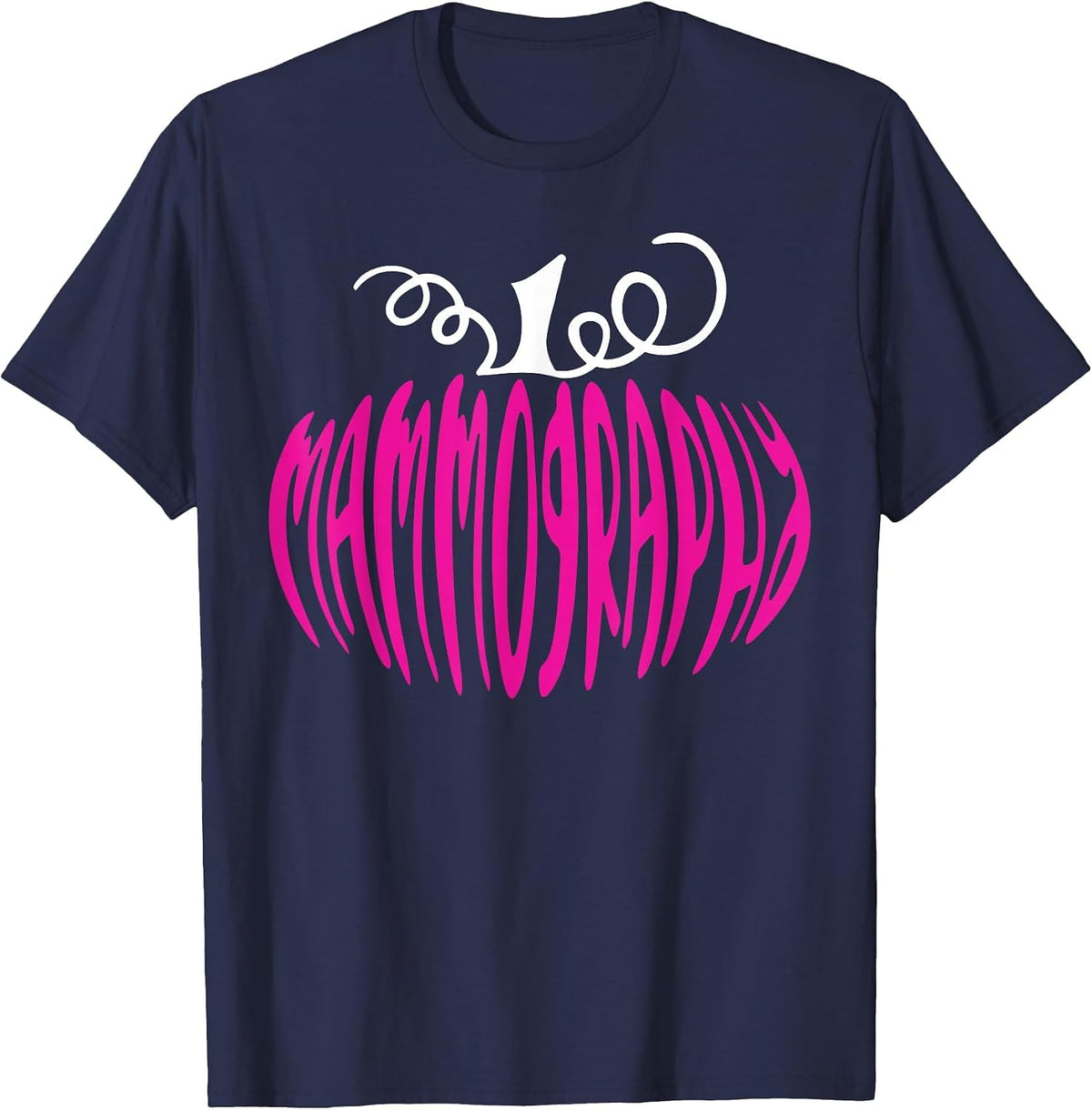 Mammography Pumpkin Mammo Technologist Fall Autumn Halloween T-Shirt - Navy Blue