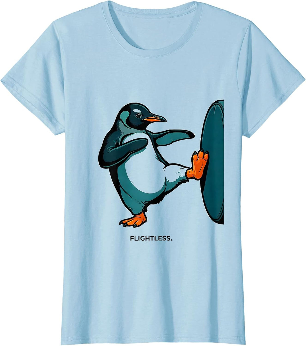 Women's Flight Was Never An Option Tactical Penguin Funny Bird Meme T-Shirt - Baby Blue