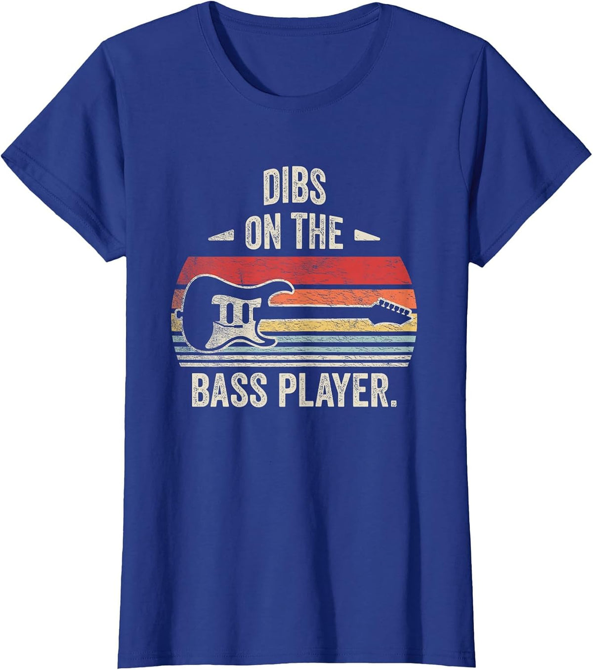Retro Vintage Dibs On The Bass Player Bassist T-Shirt - Royal Blue