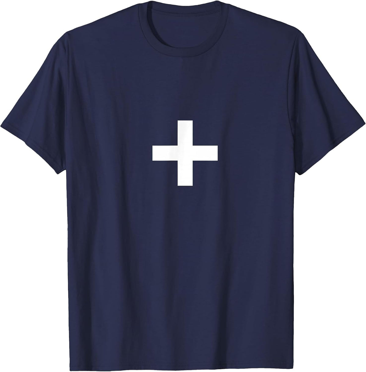 Plus Sign + Matching Alphabet Numbers & Symbols Math T-Shirt - Navy Blue