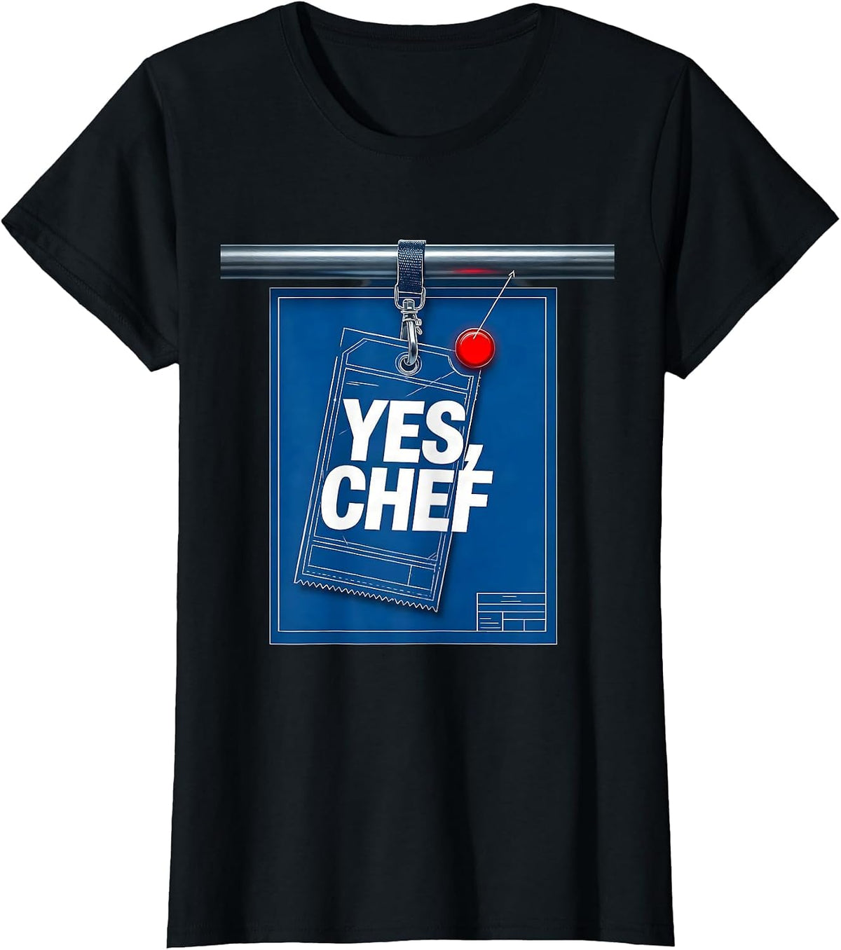 Yes Chef Funny Restaurant Kitchen Staff Sayings for Cooks T-Shirt - Black