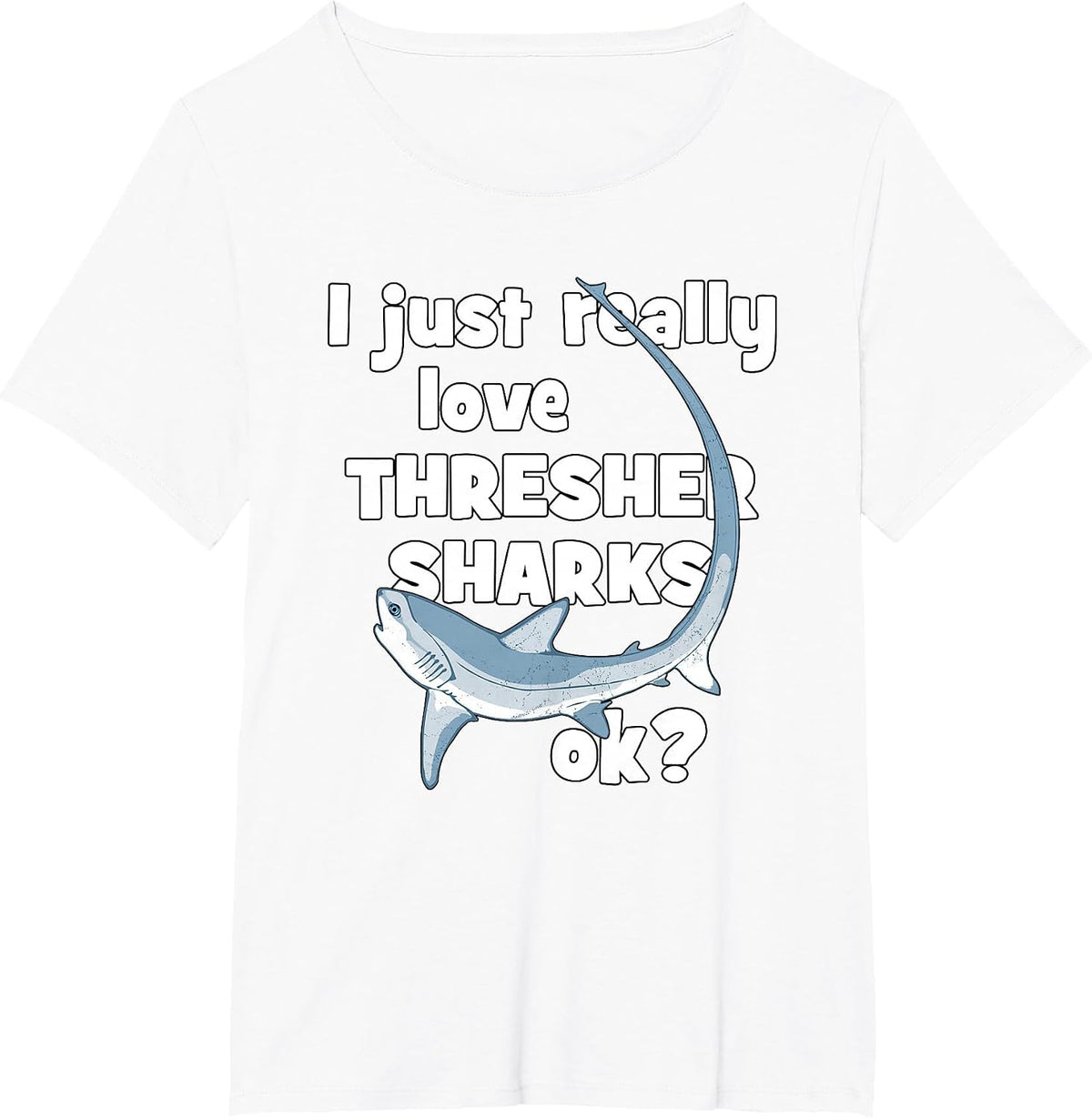 Cute Thresher Shark T-Shirt - White