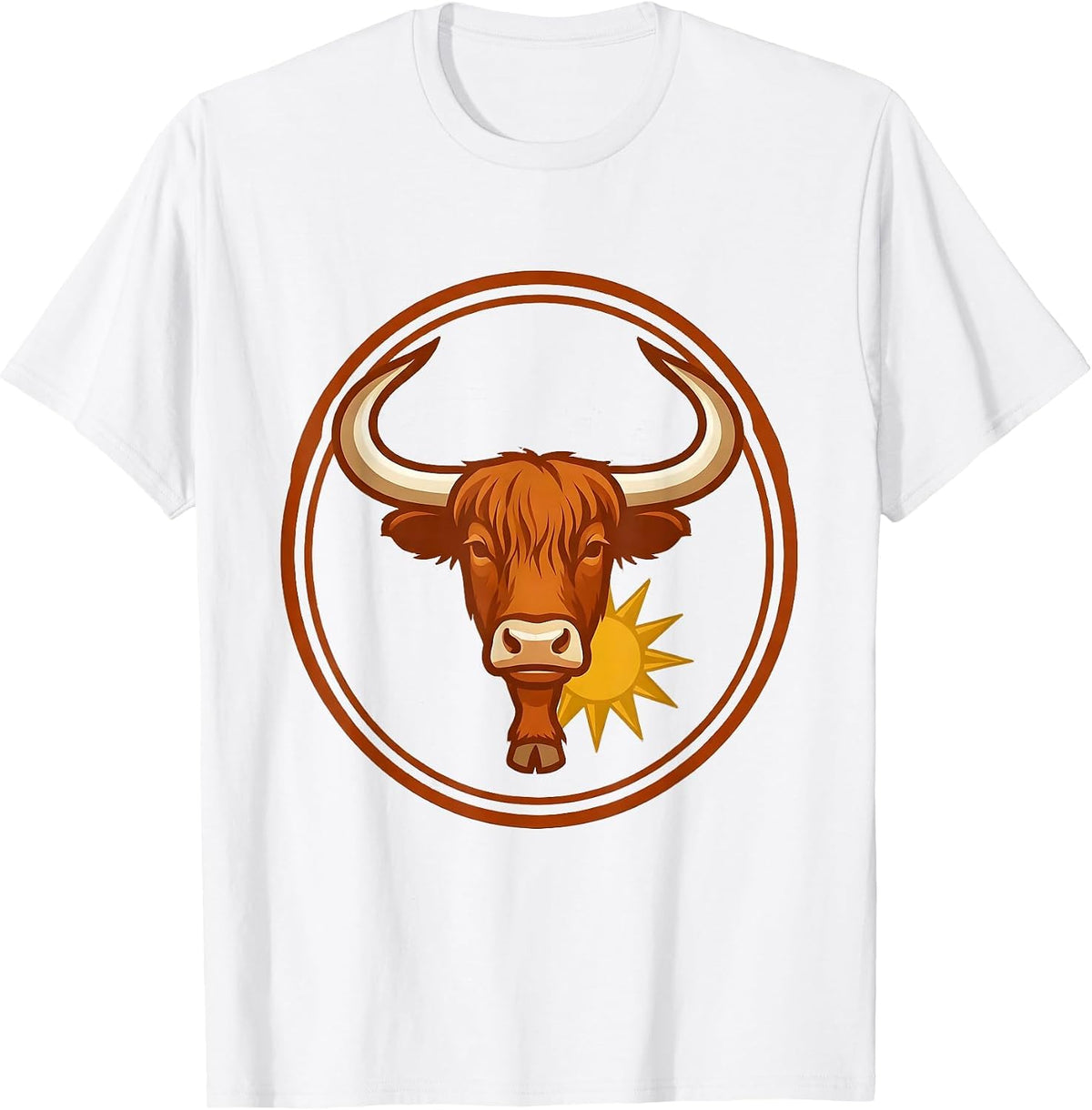 Men's Highland Cow Seal Editorial Conceptual Novelty Humor T-Shirt - White