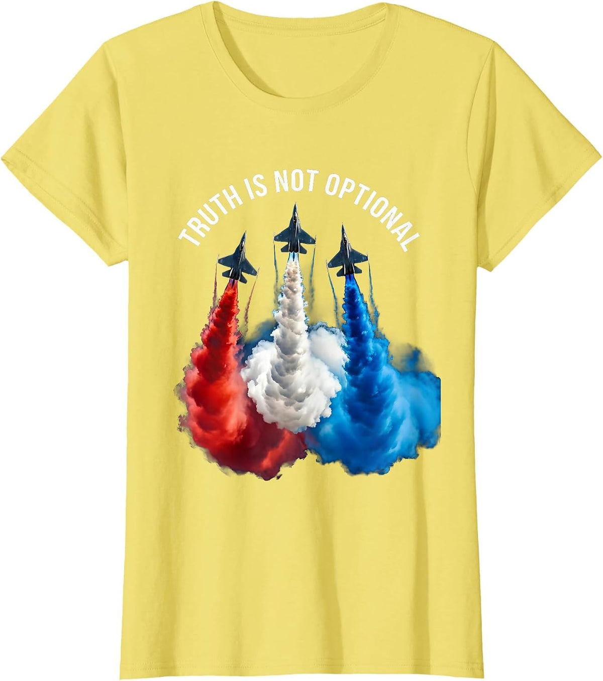 Truth Is Not Optional Bold Statement Design T-Shirt - Lemon Yellow