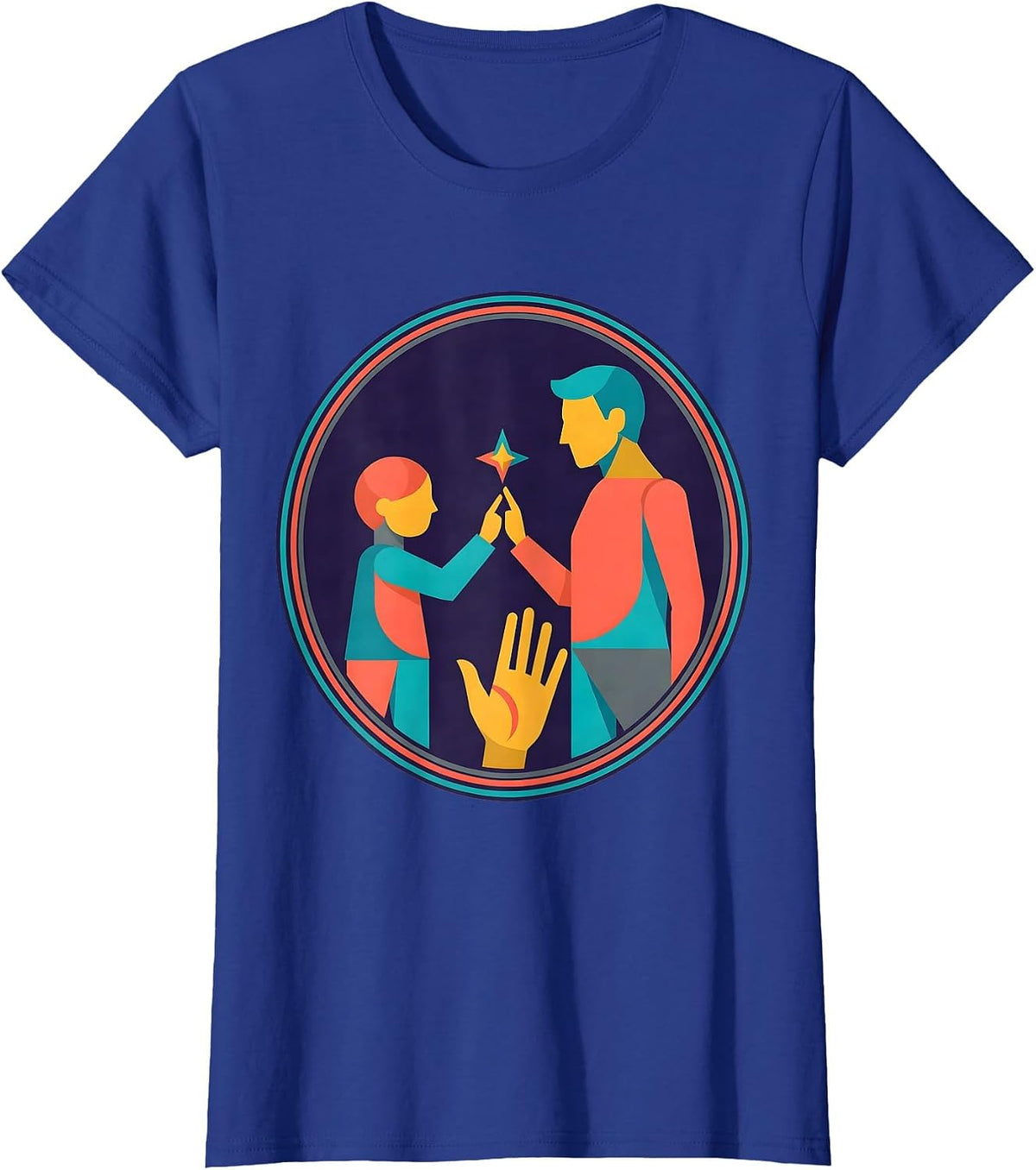 Women's Paraprofessional Reaching Hands Graphic Design T-Shirt - Royal Blue