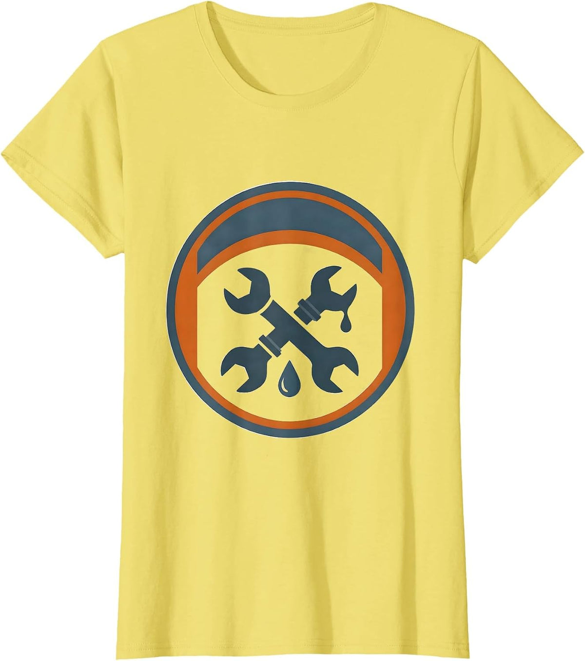 Women's Dad Fixing Leaky Pipe Under Kitchen Sink T-Shirt - Lemon Yellow