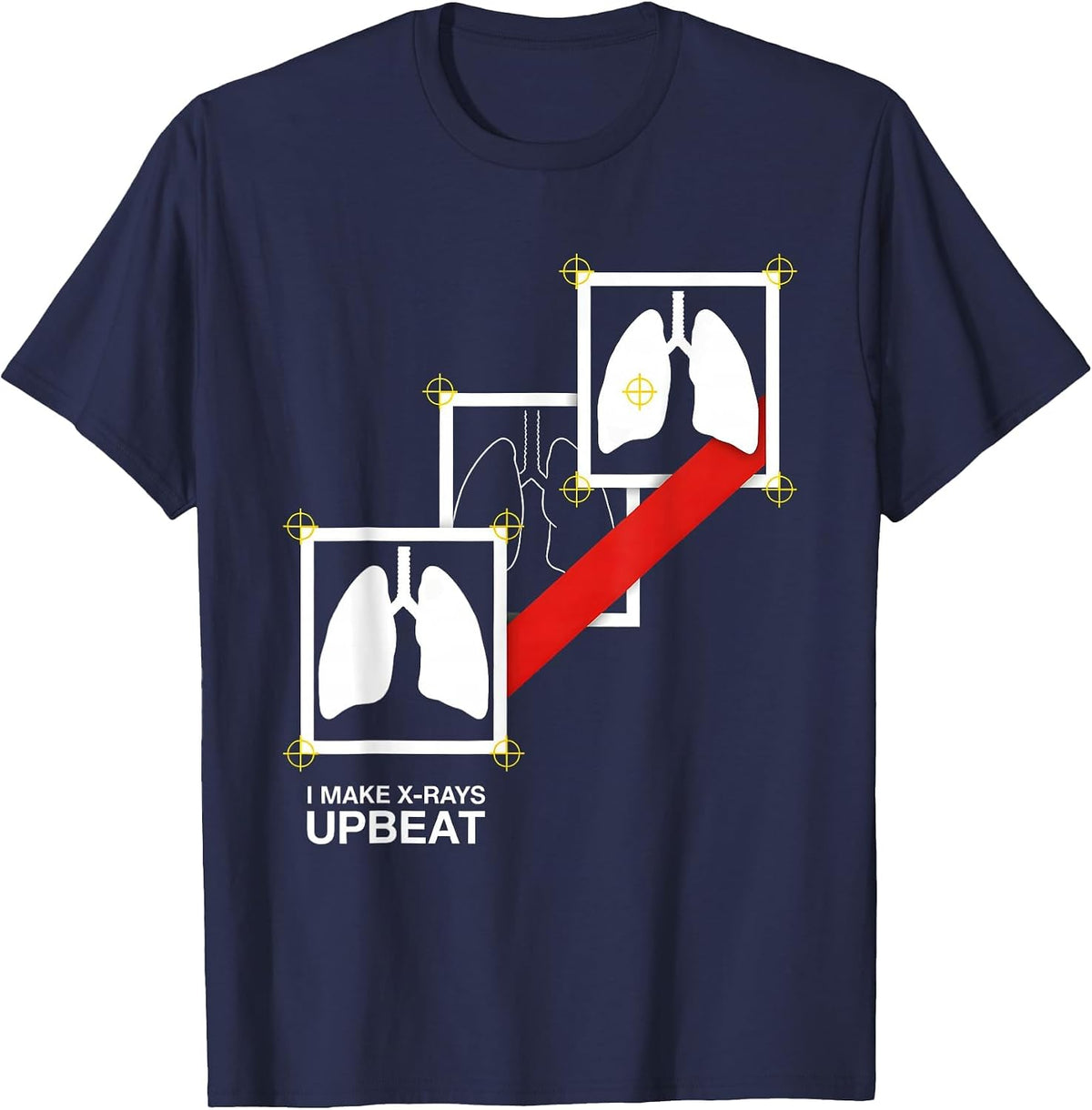 I Make X-Rays Upbeat Bauhaus Modernist Radiology Tech Gift T-Shirt - Navy Blue