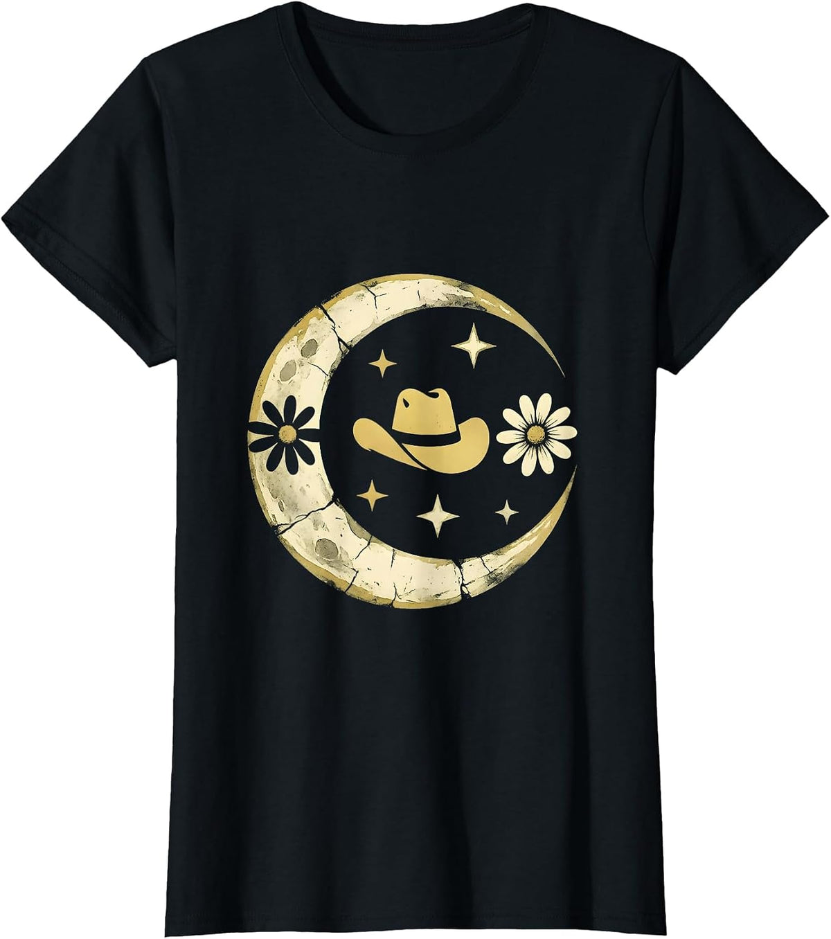 Cowgirl Riding Horse Through Desert Canyon T-Shirt - Black