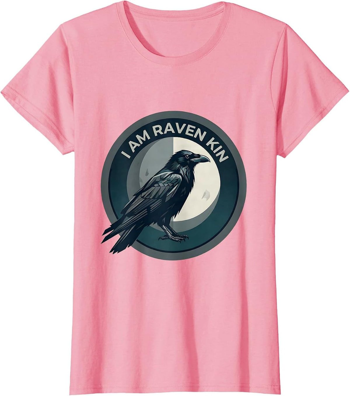 Women's I Am Raven Kin Gothic Raven Bird Lover Dark Aesthetic T-Shirt - Pink