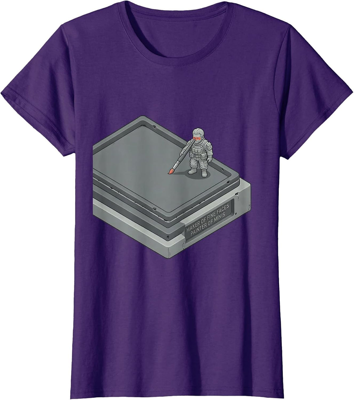 Women's Maker Of Fine Faces Painter Of Minis Custom Flat Vector T-Shirt - Purple