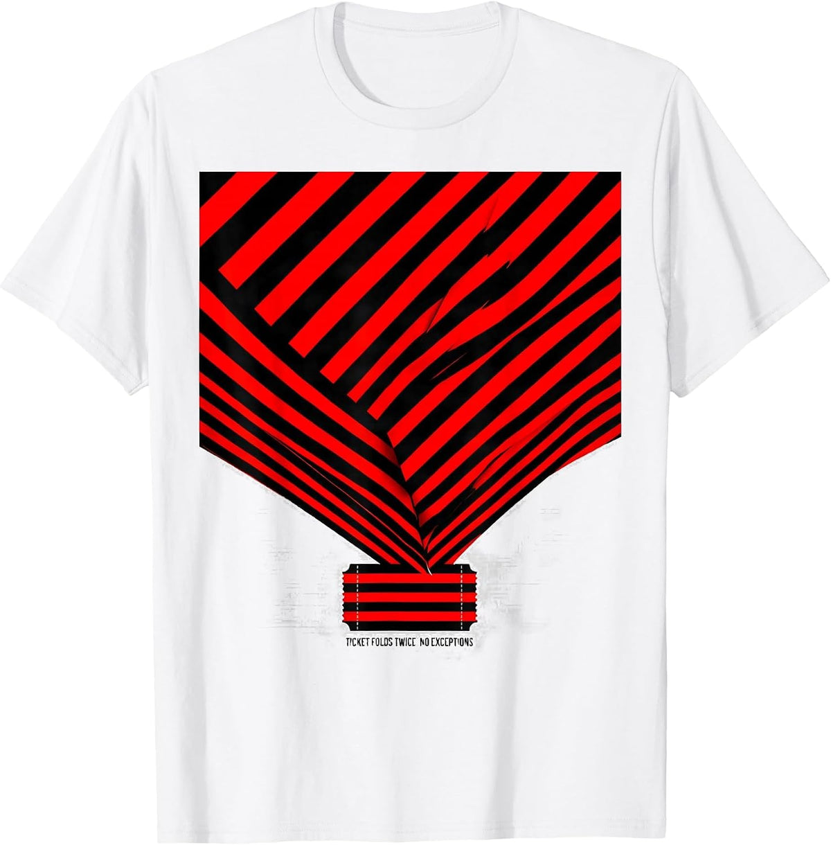 Men's Ticket Folds Twice, No Exceptions Funny Casino Gambling T-Shirt - White