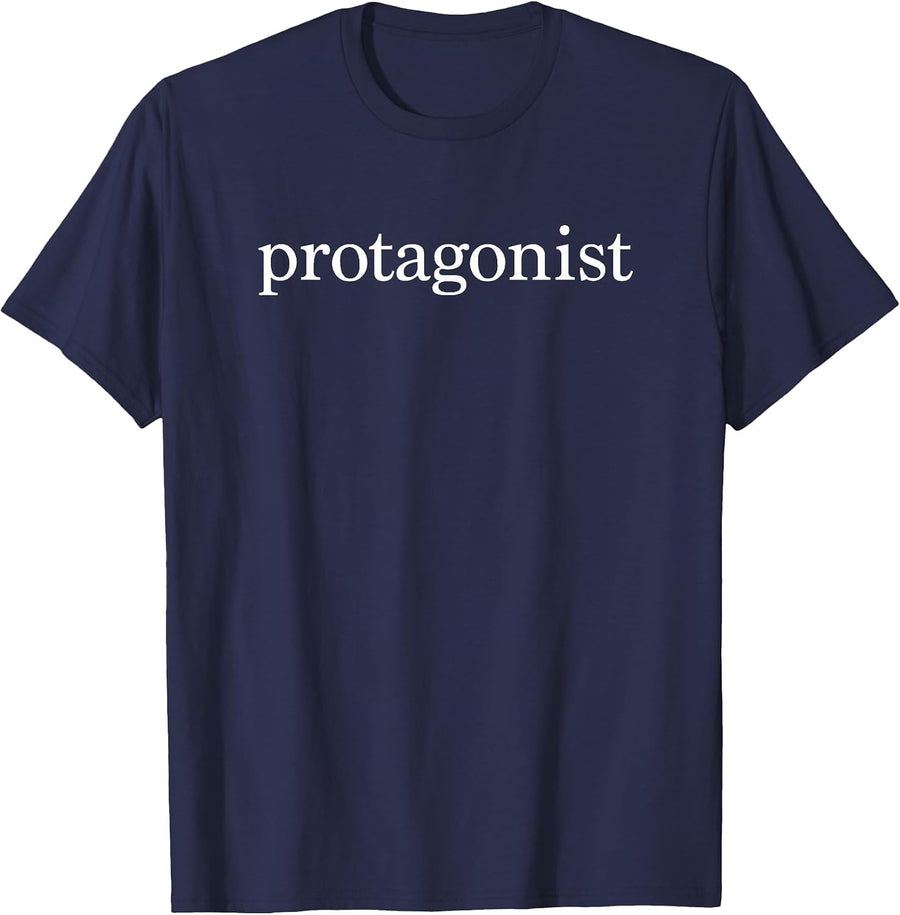 Protagonist Funny Shirt for English Majors English Teachers T-Shirt - Navy Blue