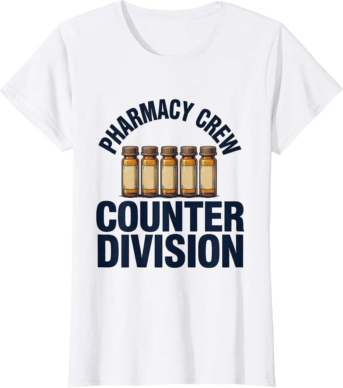 Women's Pharmacy Crew Counter Division Funny Pharmacy Tech Gift T-Shirt - White