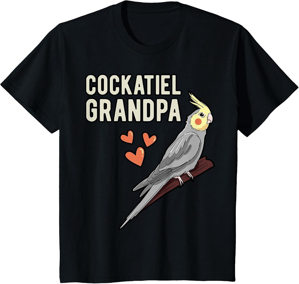 Cockatiel Grandpa Parrot Owner Grandfather Cockatoo Pet Bird T-Shirt - Black