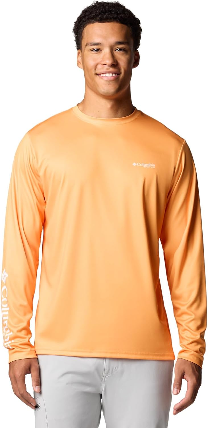 Columbia Men's Terminal Tackle PFG Tarpon Rise Long Sleeve - Summer Orange\/Marlin Rise