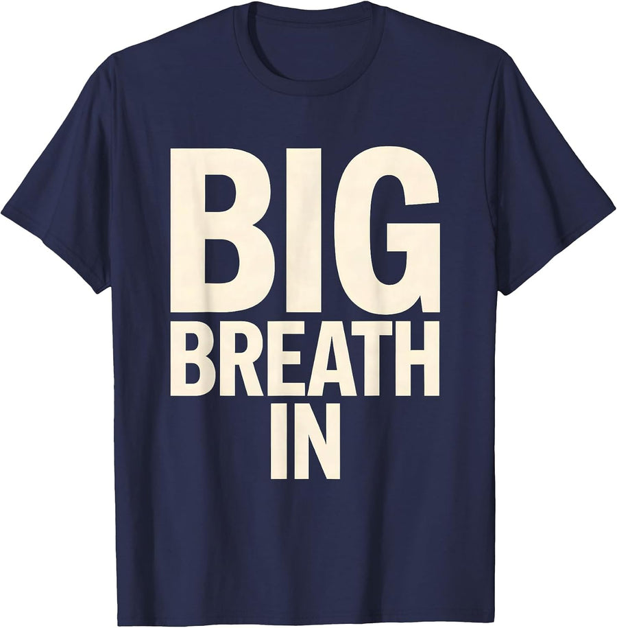 Big Breath In Funny Radiologic Technologist X-Ray Tech Humor T-Shirt - Navy Blue