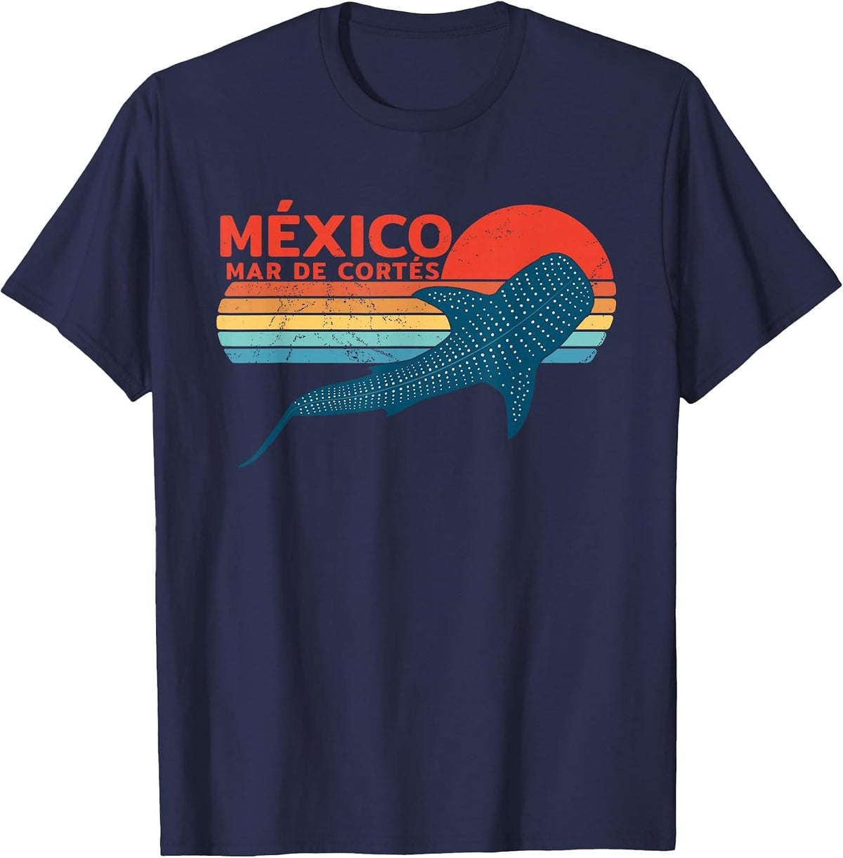 Whale Shark Sea of Cortez Mexico T-Shirt - Navy Blue