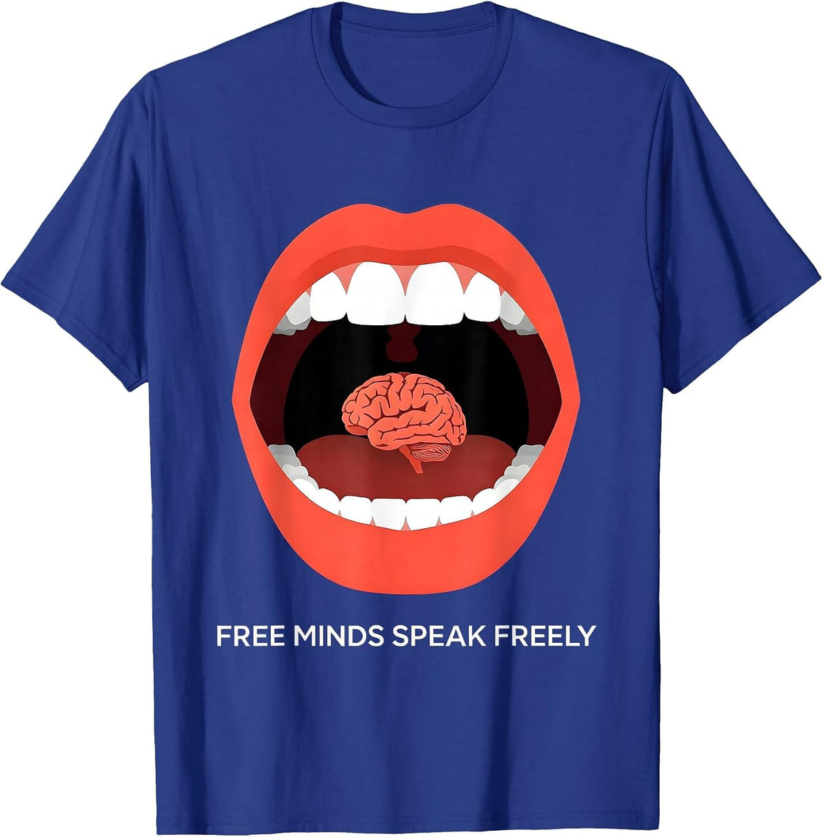Men's Free Minds Speak Freely Freedom of Speech Design T-Shirt - Royal Blue