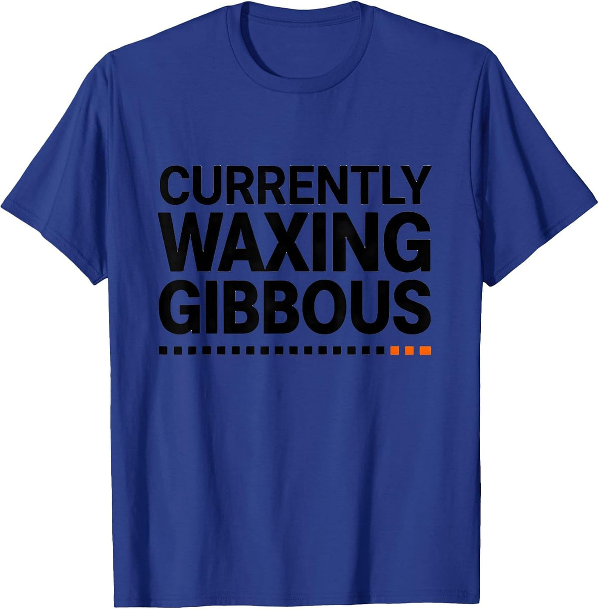 Men's Currently Waxing Gibbous Retro Astronomy Celestial Moon T-Shirt - Royal Blue