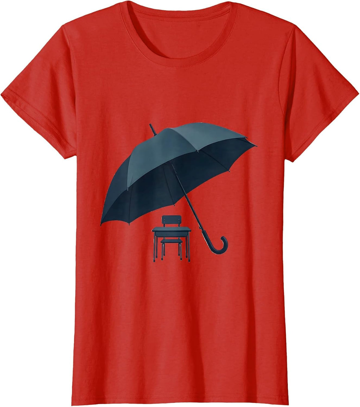 Women's Paraprofessional Protective Umbrella School Desk T-Shirt - Red
