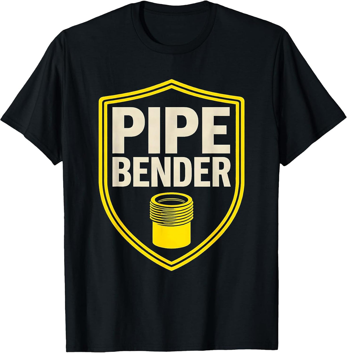 Men's Pipe Bender Funny Plumber Pipefitter Occupational Humor T-Shirt - Black