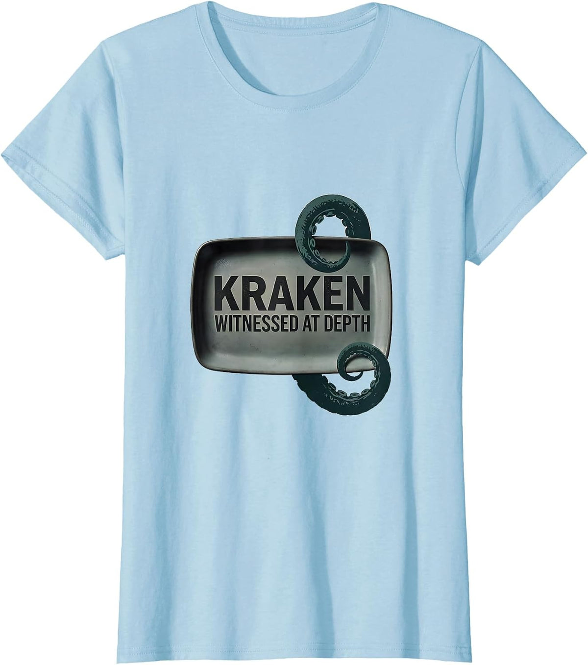 Kraken Witnessed At Depth Minimalist Octopus Lover Gift T-Shirt - Baby Blue