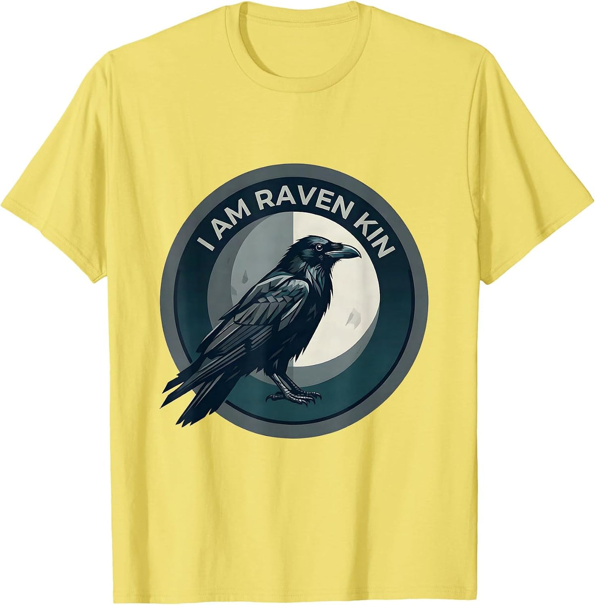 Men's I Am Raven Kin Gothic Raven Bird Lover Dark Aesthetic T-Shirt - Lemon Yellow