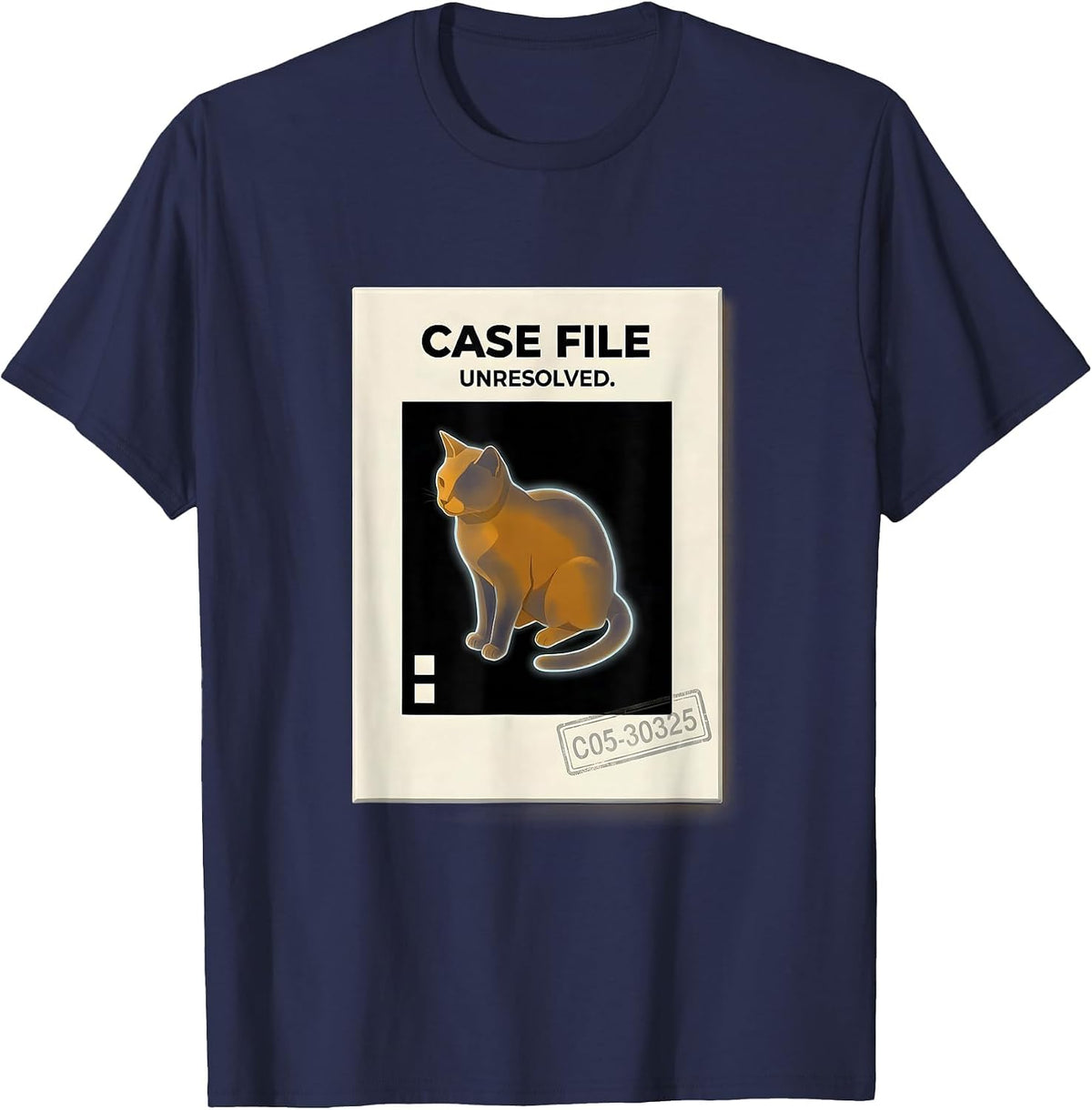 Case File: Unresolved Funny Physics Quantum Geek Humor T-Shirt - Navy Blue