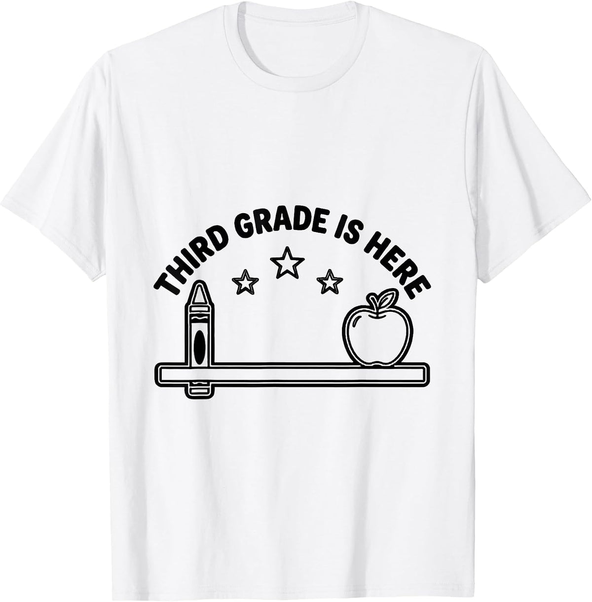 Men's Third Grade Is Here Playful Teacher Back To School Grade T-Shirt - White