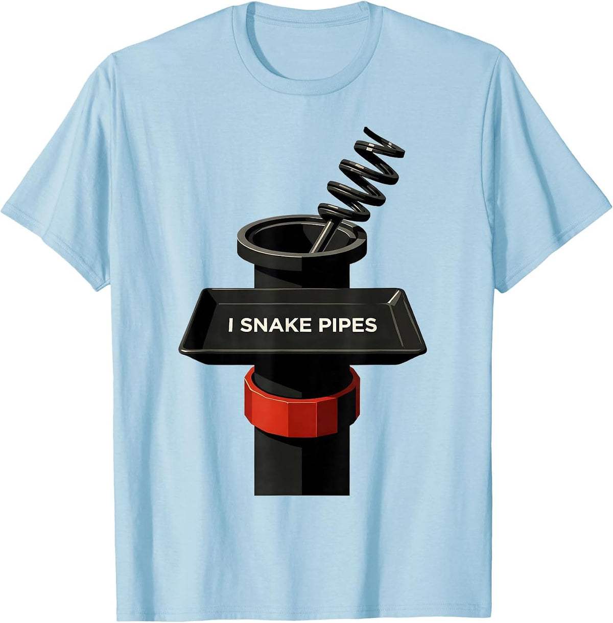 Men's I Snake Pipes Funny Plumber Pipefitter Occupation Humor T-Shirt - Baby Blue