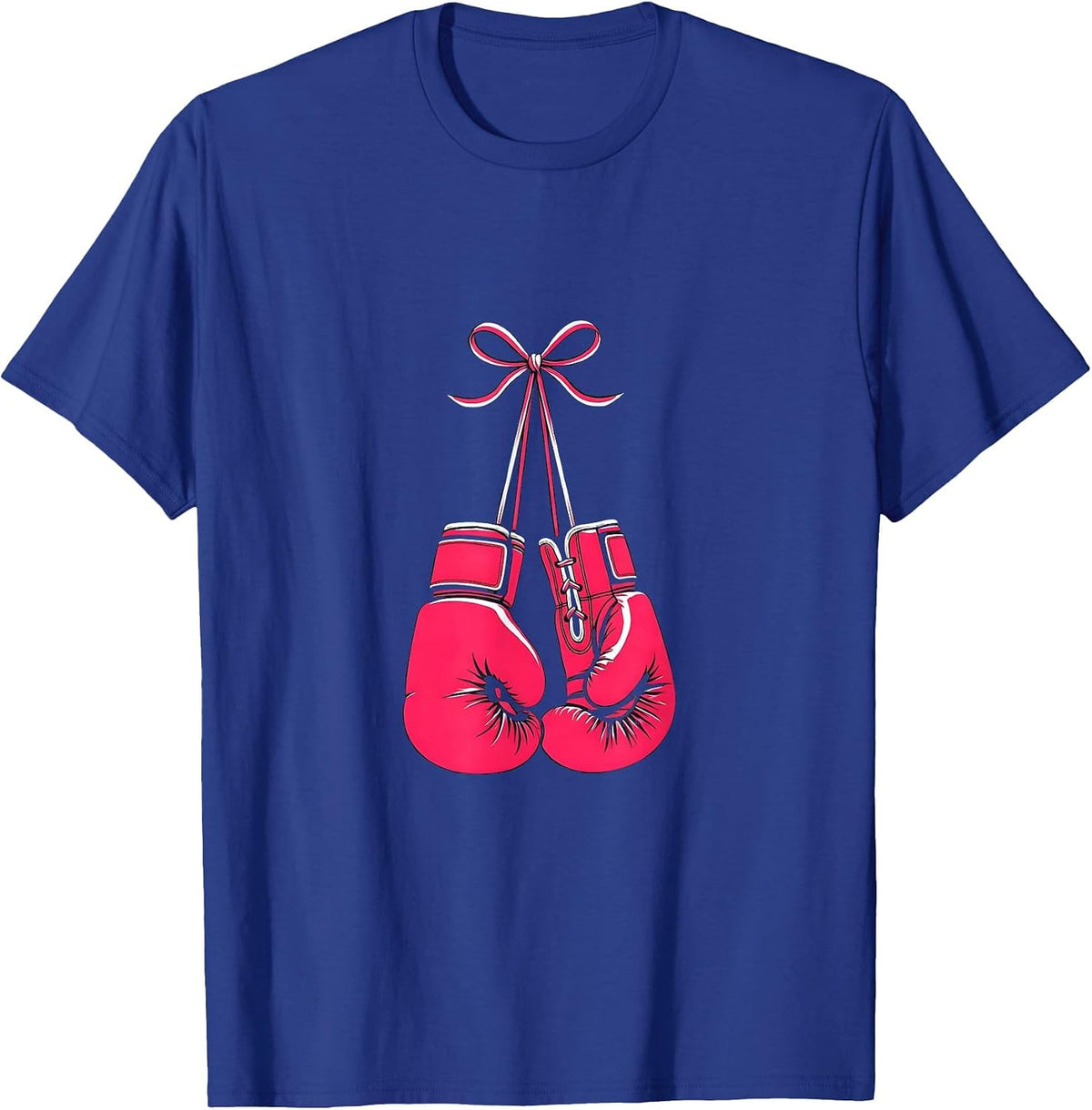 Breast Cancer Awareness Boxing Gloves Pink Ribbon T-Shirt - Royal Blue