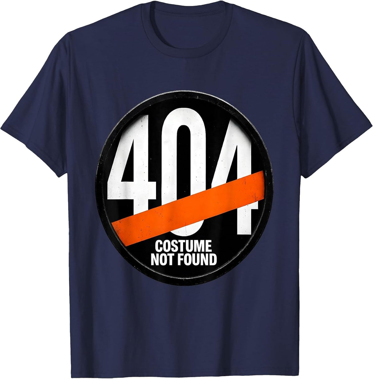 Men's 404 Error Costume Not Found Brutalist Geek Humor Halloween T-Shirt - Navy Blue