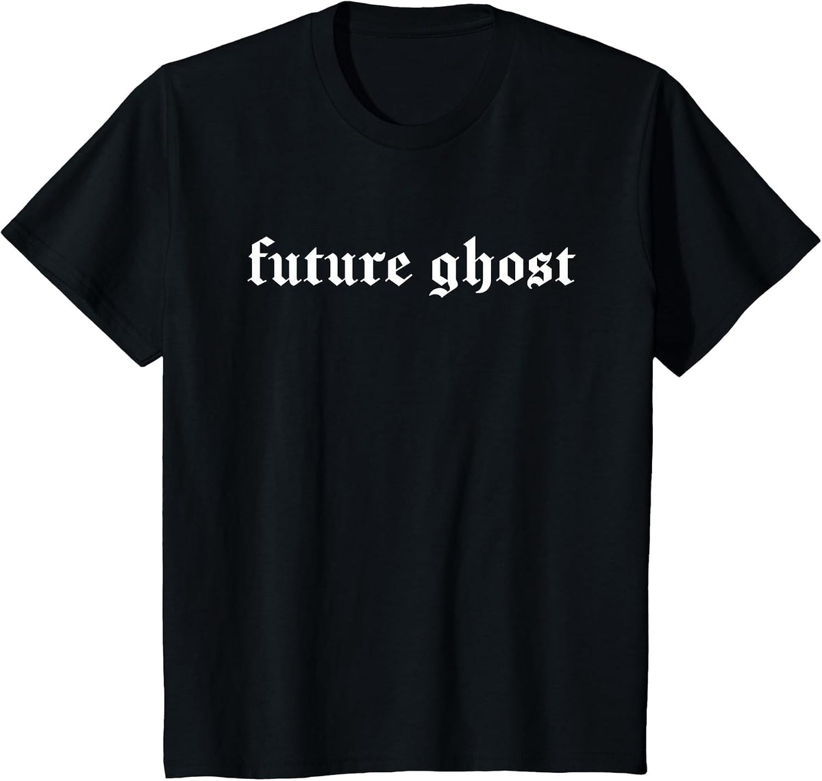 Future Ghost Minimal Gothic Halloween Typography T-Shirt - Black