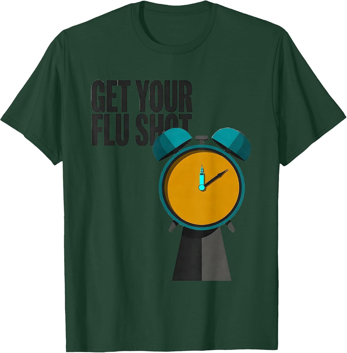 Get Your Flu Shot Midcentury Modern Nurse Medical Assistant T-Shirt - Dark Green