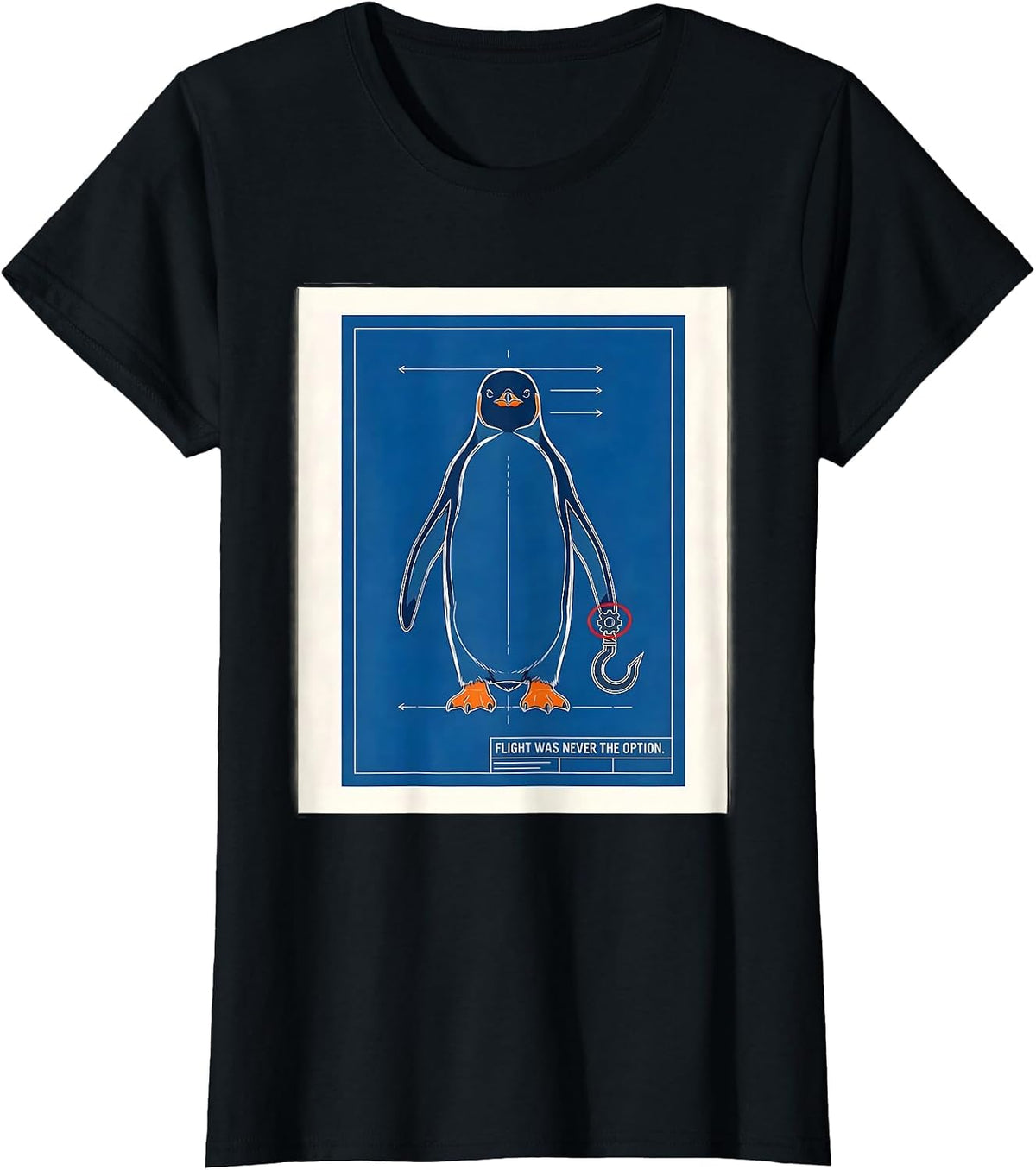 Flight Was Never The Option Tactical Penguin Dark Humor T-Shirt - Black