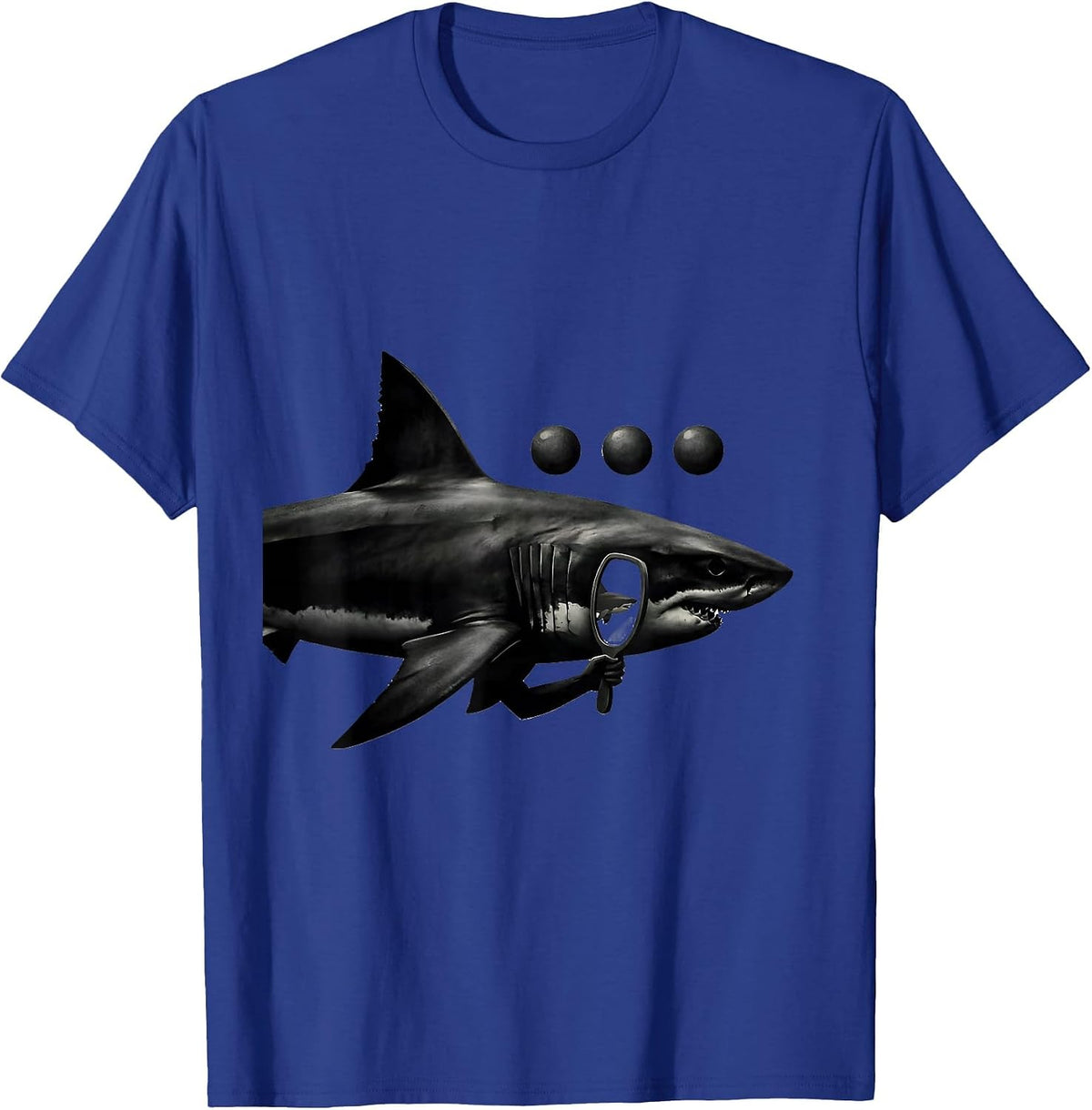 Men's Shark Holding Whale Mirror Funny Ocean Animal Lover T-Shirt - Royal Blue