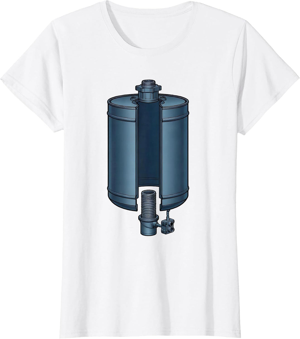Women's Exploded Hot Water Heater Funny Plumber Pipefitter Gift T-Shirt - White