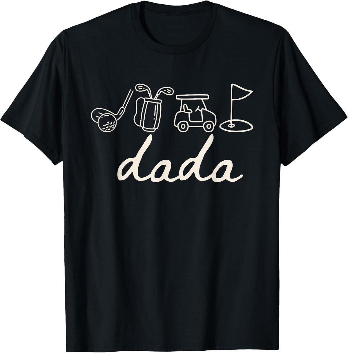 Dada of The Birthday Boy Hole in One Golf Sport Matching T-Shirt - Black