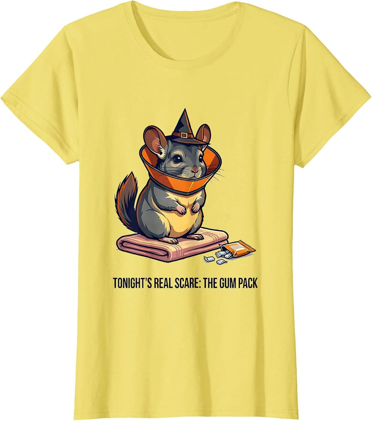 Tonight's Real Scare: The Gum Pack Funny Vet Tech Halloween T-Shirt - Lemon Yellow