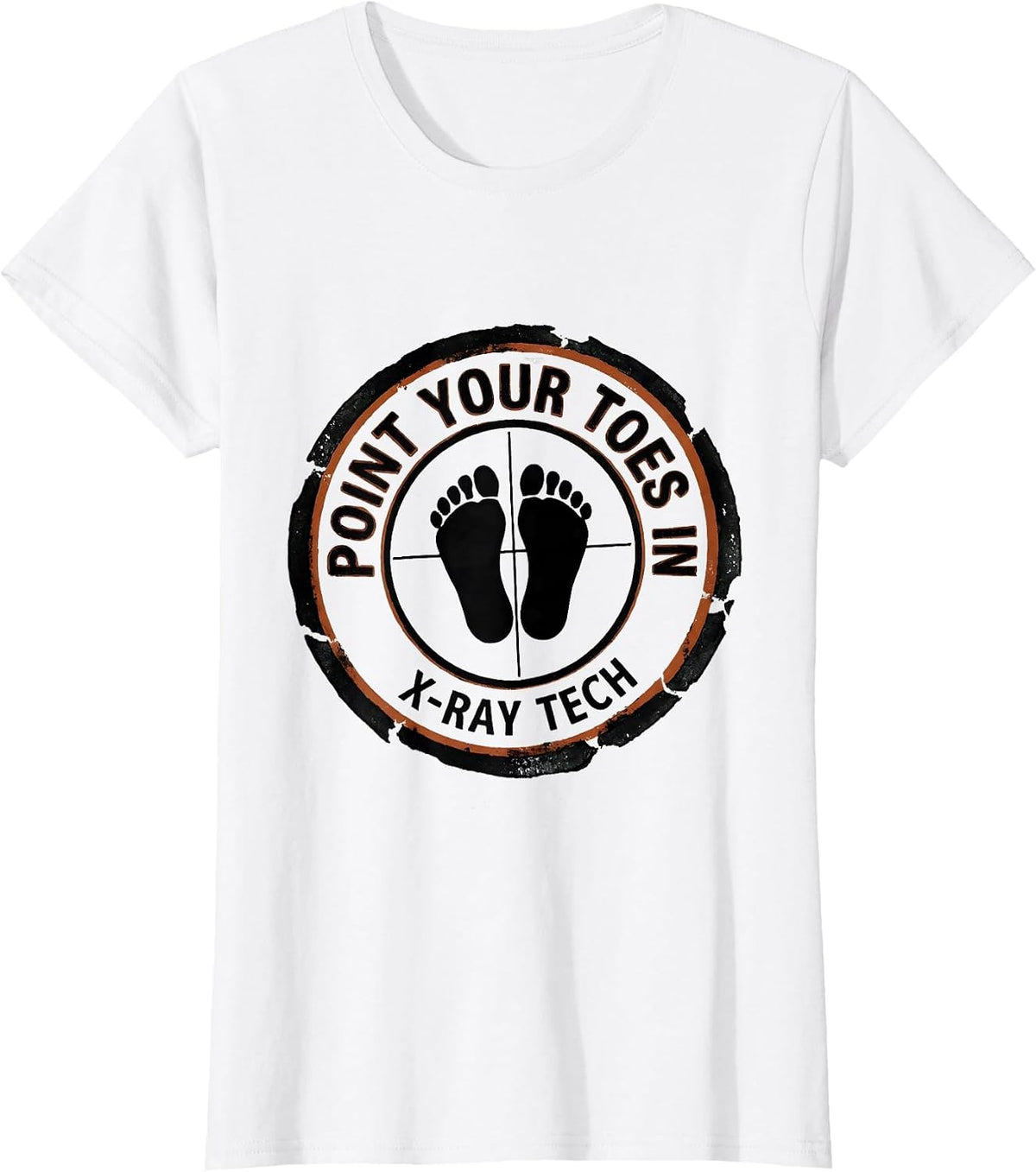 Point Your Toes In X-Ray Tech Rubber Stamp Rad Tech T-Shirt - White