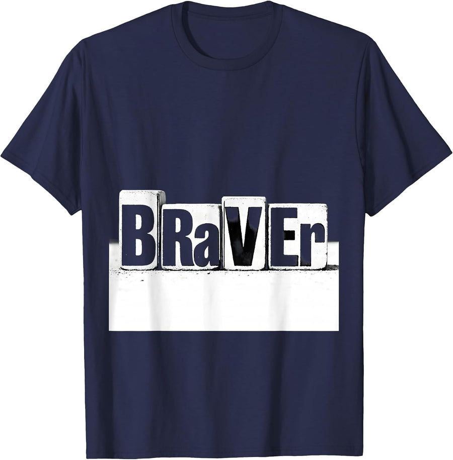 B-Ra-V-Er Funny Chemistry Nerd Humor Science Lover Gift T-Shirt - Navy Blue
