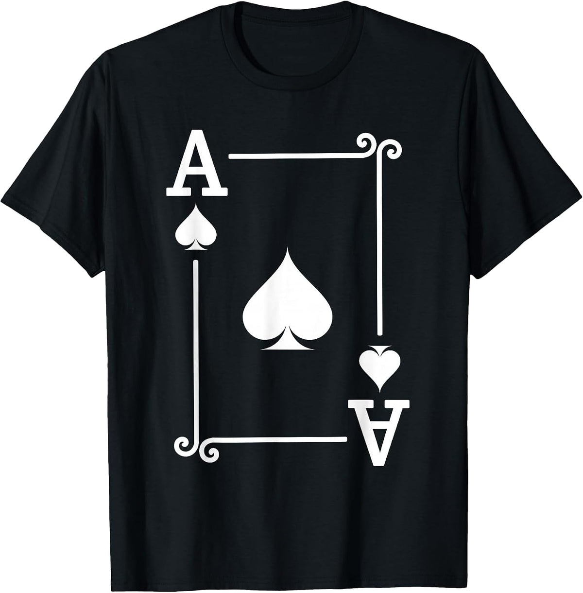 Playing Cards - Matching Spades Card Suits - Ace Card T-Shirt - Black