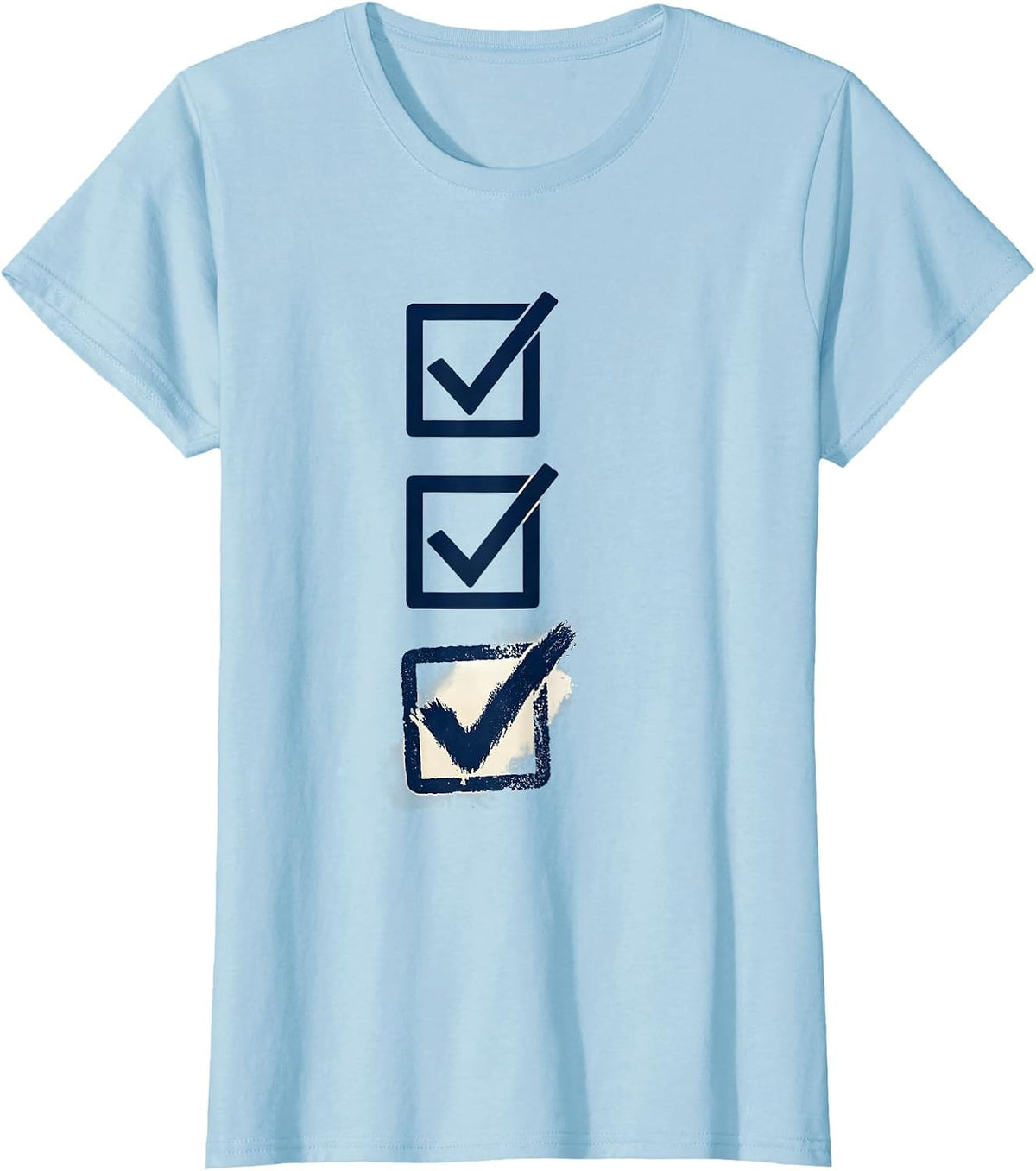 Women's Ballot Box Stamp Political Satire Humor T-Shirt - Baby Blue