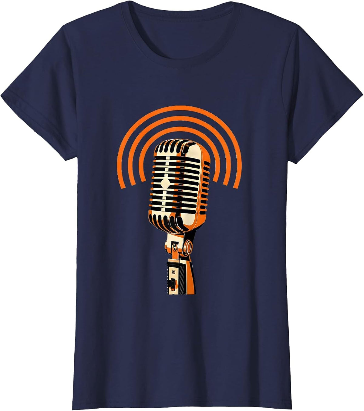 Women's Threaded Pipe Nipple Vintage Microphone Funny Plumber Gift T-Shirt - Navy Blue
