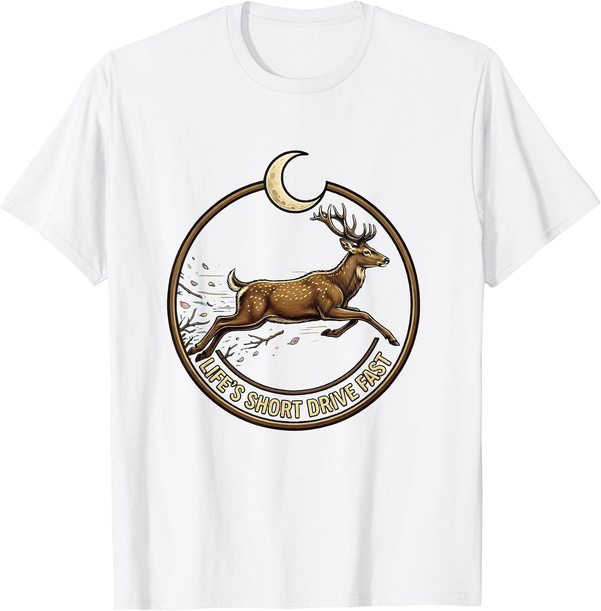 Men's Life's Short Drive Fast Car Enthusiast Design T-Shirt - White