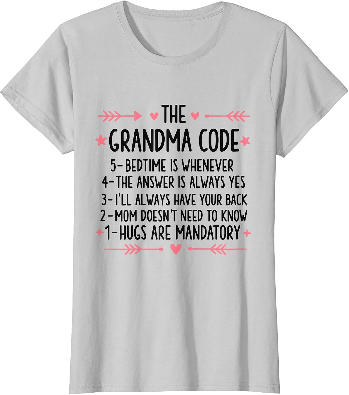 The Grandma Code Funny Grandma T-Shirt - Silver Grey