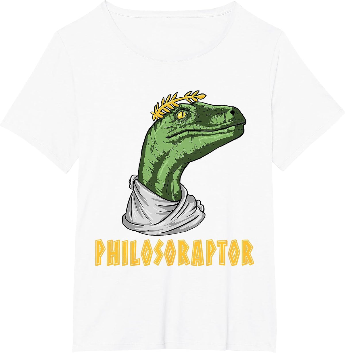 Philosoraptor Velociraptor Philosopher - Funny Philosophy T-Shirt - White