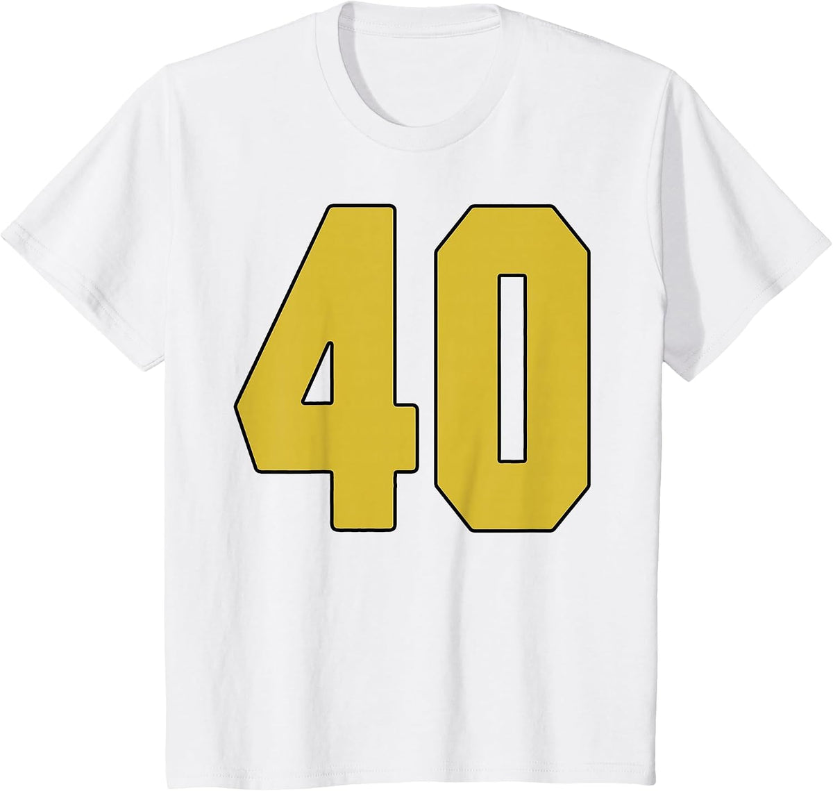 Old Gold Black Number 40 Jersey Player Uniform #40 T-Shirt - White