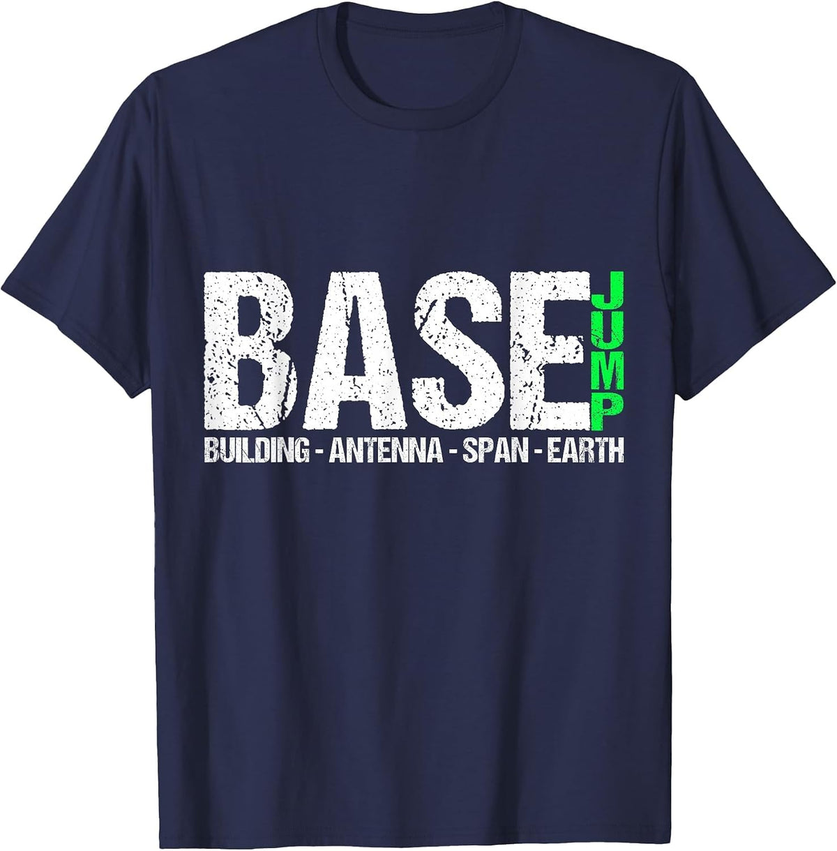 Base Jump Parachute Springer Wingsuit Extreme Sports T-Shirt - Navy Blue